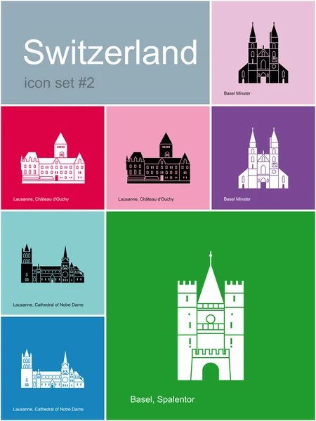 Ikony z Szwajcaria — Wektor stockowy