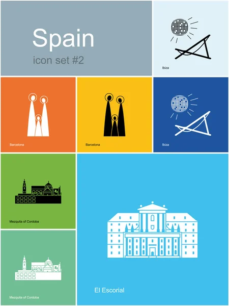 Icônes de l'Espagne — Image vectorielle