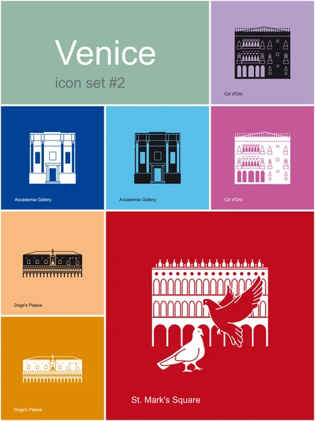 Icons of Venice — Stock Vector