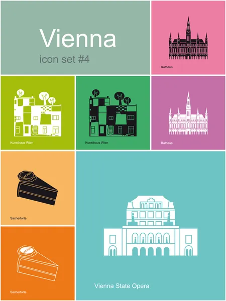 Icons of Vienna — Stock Vector