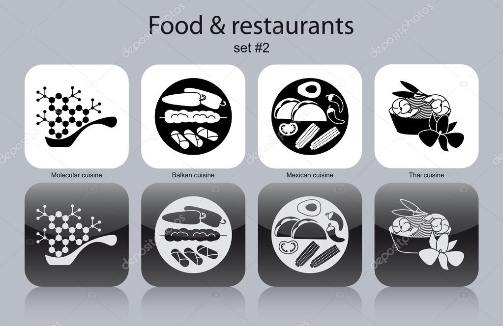 Icons of food and restaurants