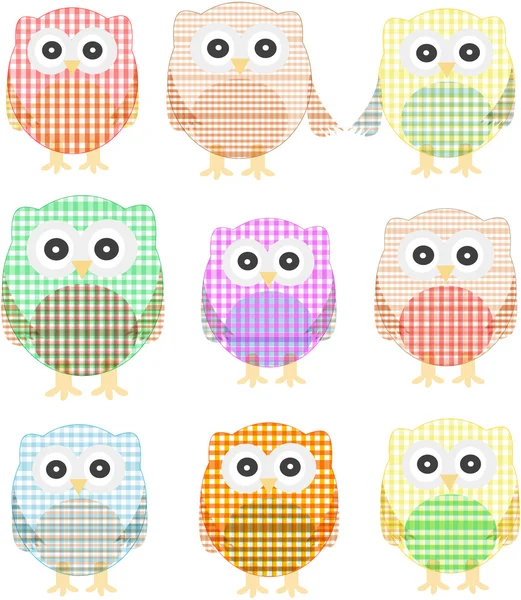 Owls icon set isolated on white — Stock Vector