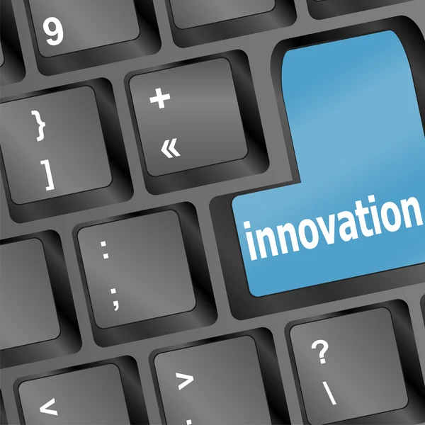 Innovation ordet på vita tangentbord - affärsidé — Stock vektor