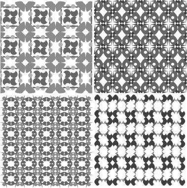 dört Dikişsiz desen seti. geometrik öğeleri