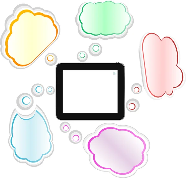 Computação em nuvem e conceito de touch pad — Vetor de Stock