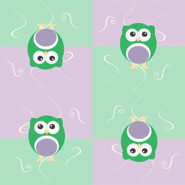 Cute seamless owl background patten for baby kids in vector — Stock Vector