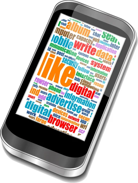 Telefoni cellulari con touchscreen e app colorate — Vettoriale Stock