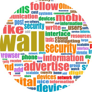 Social media abstract background with networking words clipart