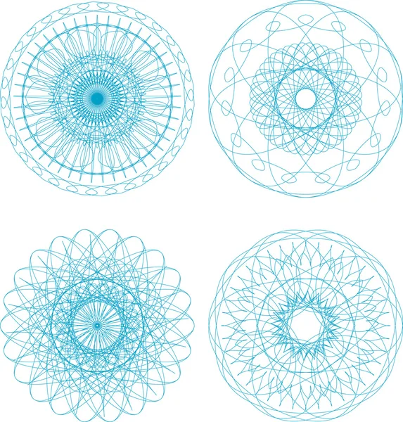 Elementos de guilloche para certificado o diploma / diseño de moneda — Archivo Imágenes Vectoriales