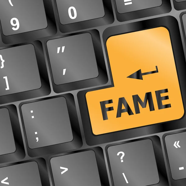 Počítačová klávesnice s klíčem Fame — Stockový vektor