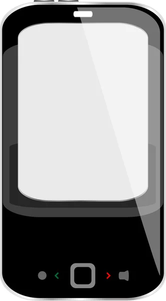 Smartphone noir isolé sur fond blanc — Image vectorielle
