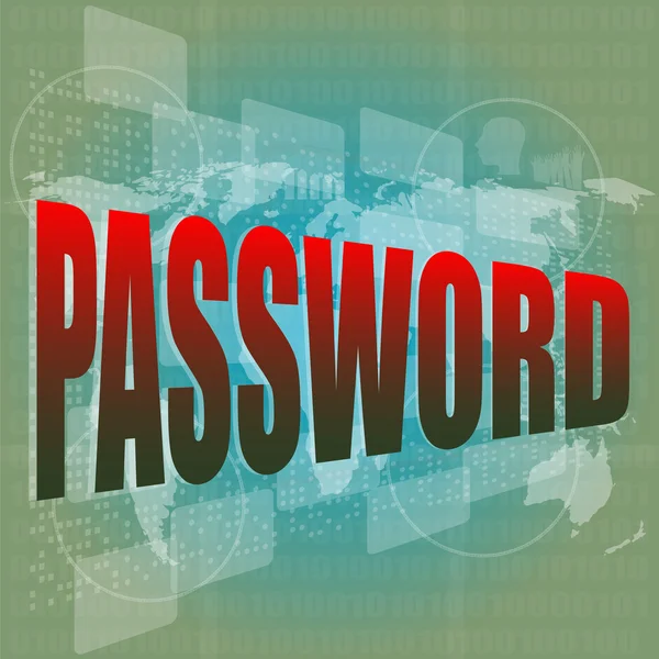 La parola password sullo schermo digitale, concetto di business — Foto Stock