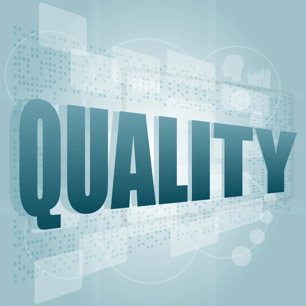 Words quality on digital screen, business concept — Stock Photo, Image