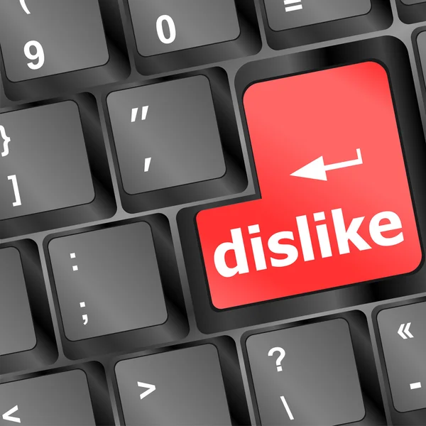 Dislike key on keyboard for anti social media concepts — Stock Vector