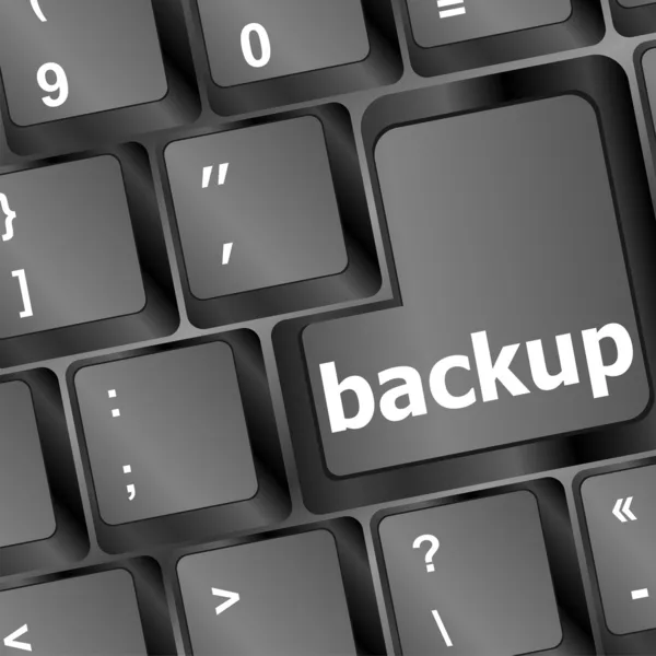 Backup computer key in black for archiving and storage — Stock Photo, Image