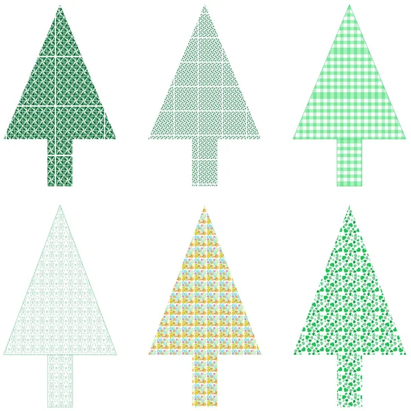Christmas tree set isolated on white — Stock Photo, Image