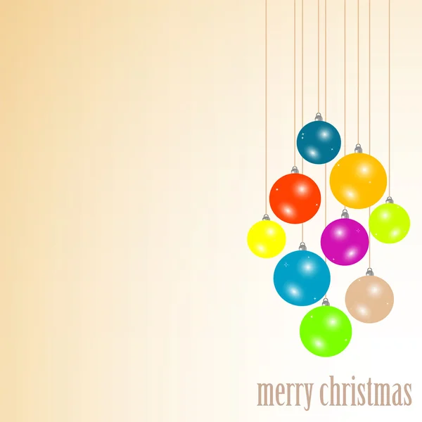 Merry christmas colorful balls hanging — Stock Photo, Image