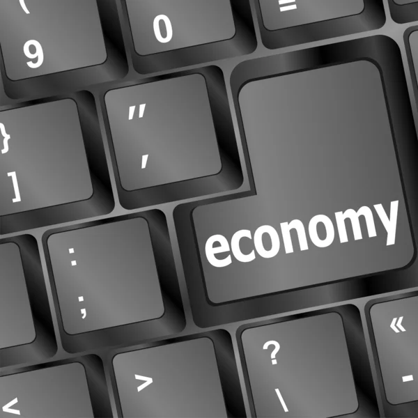 Economie zwarte knop op het toetsenbord van de computer — Stockfoto