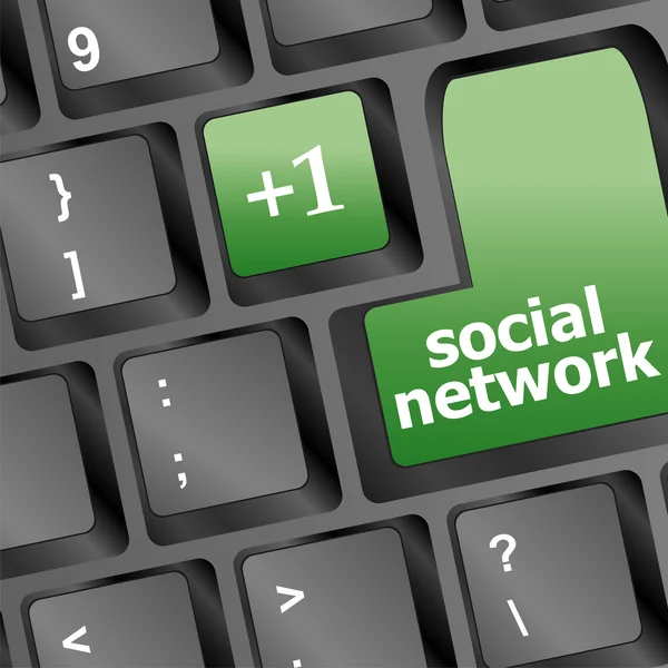 Tastiera del social network con un solo tasto — Foto Stock