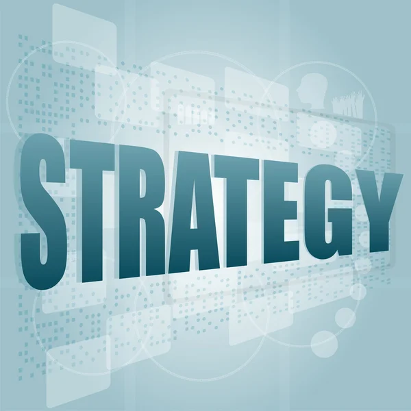 Podnikatelský koncept: pixelated slova strategie na digitální displej — Stock fotografie