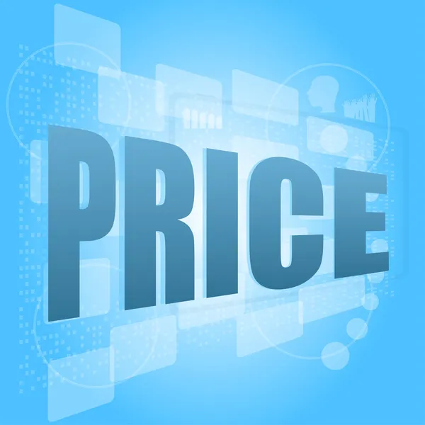 ビジネス コンセプト: デジタル画面上のピクセルの言葉価格 — ストック写真