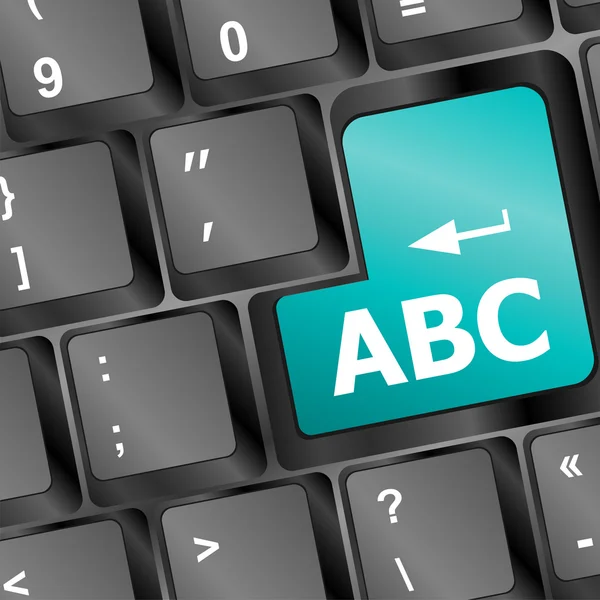 Computer keyboard with abc button - social concept — Stock Photo, Image