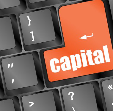 klavye - iş kavramı üzerinde sermaye düğmesi