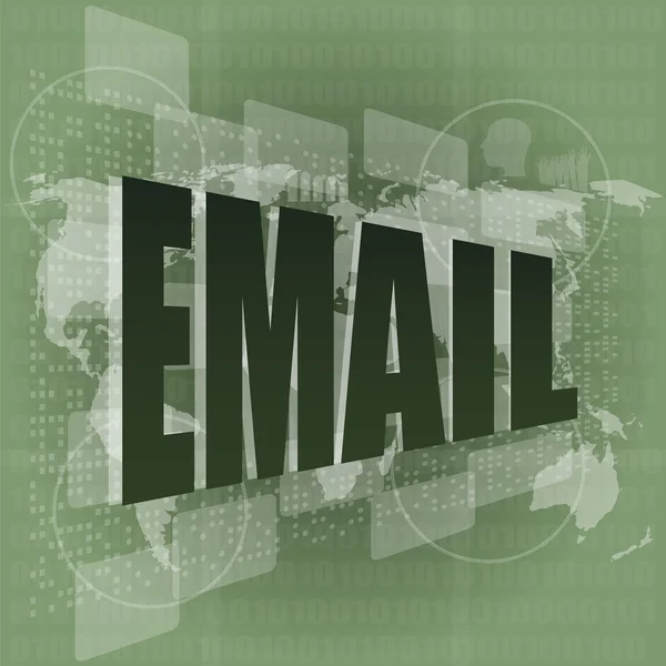 Geschäftskonzept: E-Mail mit verpixelten Wörtern auf digitalem Bildschirm — Stockfoto