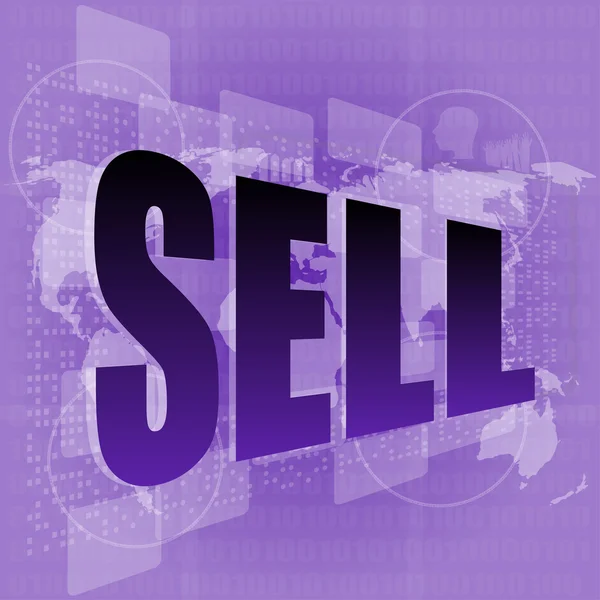 Pixeled parola vendere sullo schermo digitale - concetto di business — Foto Stock