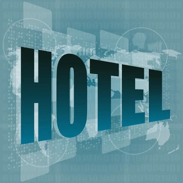 Pixeled word hotel on digital screen - business concept — Stock Photo, Image