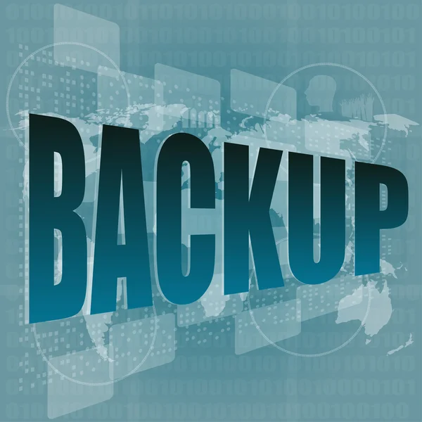 Word backup on digital screen - business concept — Stock Photo, Image