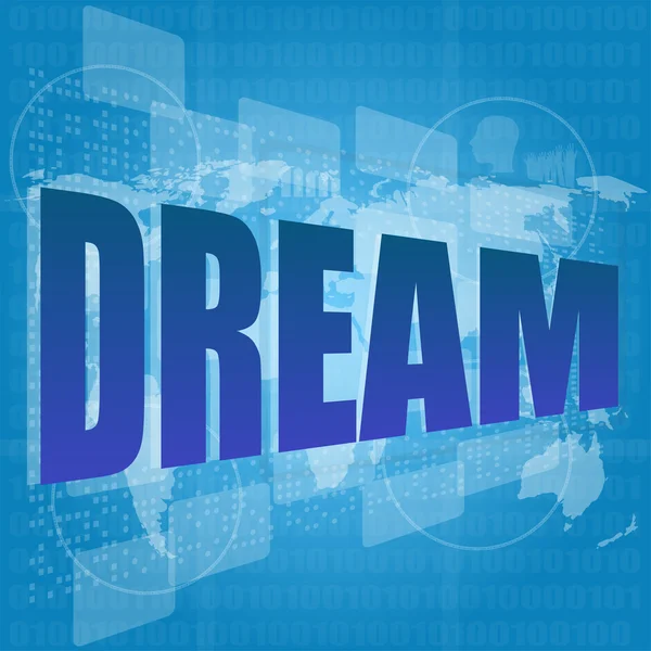 Life style concept: pixelated words dream on digital screen — Stock Photo, Image