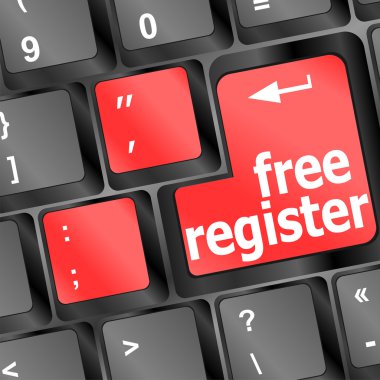 İnternet girişini gösteren ücretsiz kayıt bilgisayarı anahtarı