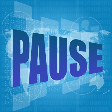 dijital ekranda Pause kelime
