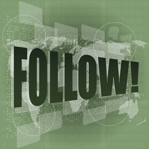 Word follow on digital background on digital screen — Stock Photo, Image