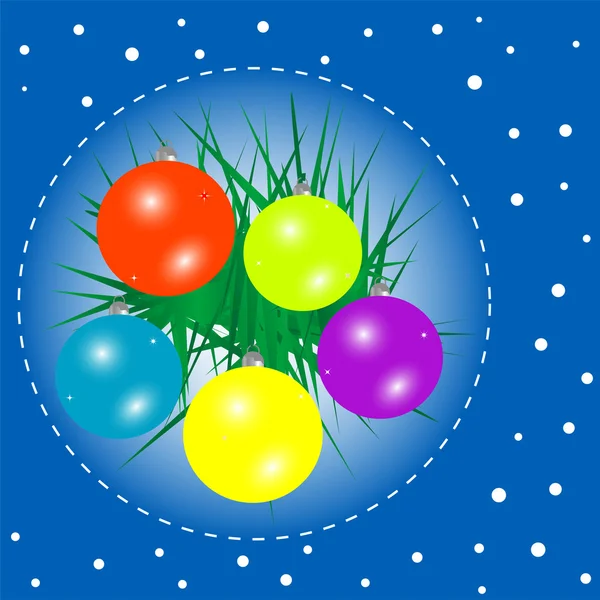 Fond de Noël avec boules et sapin de Noël — Photo