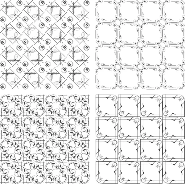 Set of monochrome geometric seamless patterns. background collection — Stock Photo, Image