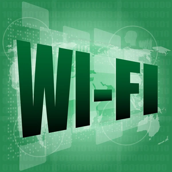 Wi-Fi слово на цифровому екрані — стокове фото