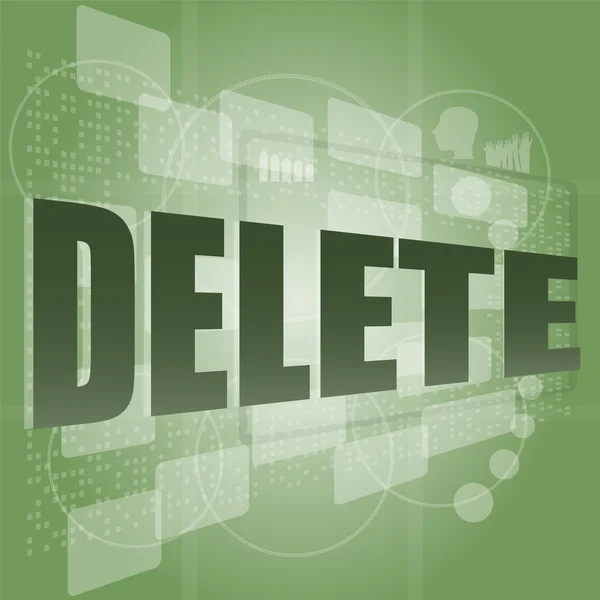 Delete word on digital screen — Stock Photo, Image