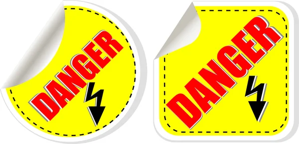 Nuclear danger warning stamp, stickers set — Stock Photo, Image