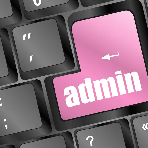 Admin button on a computer keyboard — Stock Photo, Image
