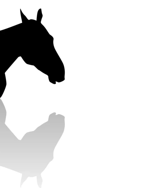 Sillhouette of a horse head with reflection — Stock Photo, Image