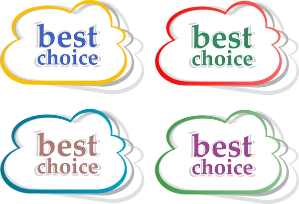 Retro speech bubbles set with best choice message — Stock Photo, Image