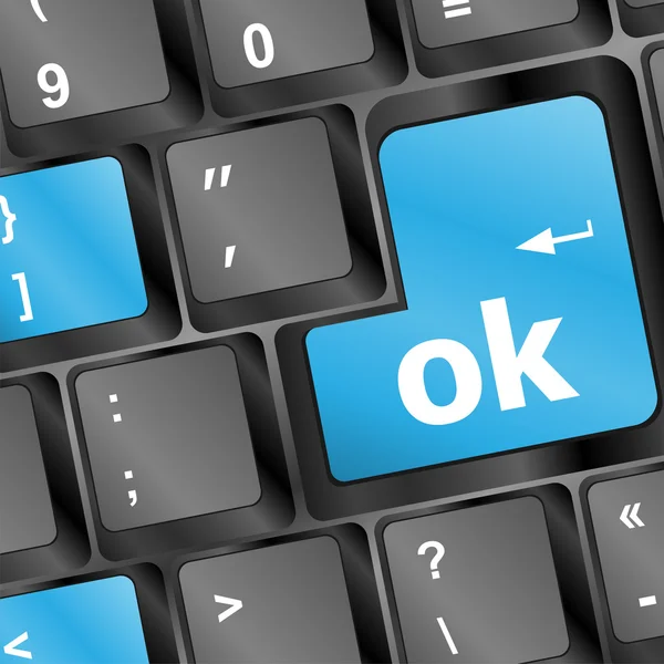 Tecla OK teclado do computador. Conceito Internet — Fotografia de Stock