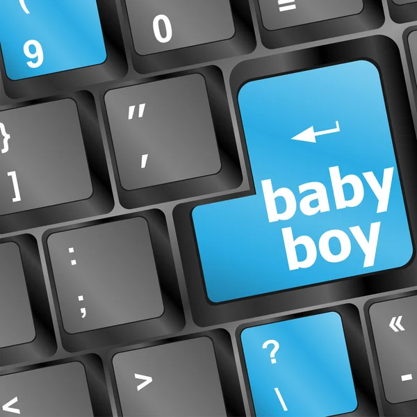 Key on a computer keyboard with the words baby boy — Stock Photo, Image