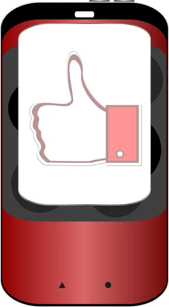 Touchscreen-Handy mit ähnlicher Hand — Stockfoto