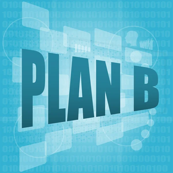 Plan b escrito en la pantalla digital del ordenador — Foto de Stock