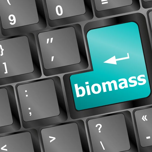 Teclado com botão de palavra de biomassa — Fotografia de Stock