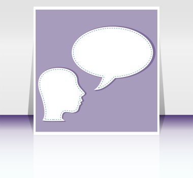 konuşma balonu ile konuşan kafa. afiş tasarım