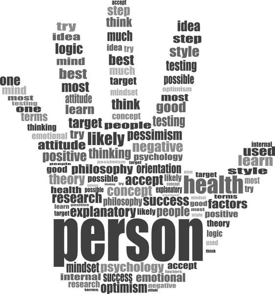 Like hand symbol with tag cloud of word — Stock Photo, Image